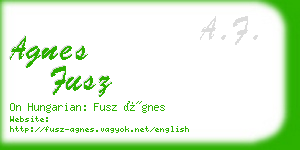 agnes fusz business card